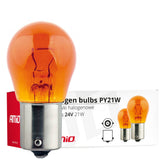 PY21W halogeenlamp 24 V 21 W in amber met BAU15S-fitting