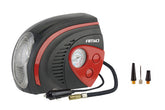12 V bilkompressor med LED-lys og manometer