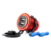 Waterdichte USB-oplader met twee poorten voor 12-24 V