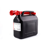 Zwarte kunststof brandstofjerrycan van 5 liter