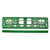 Kentekenplaathouder in groen metallic, set voor en achter