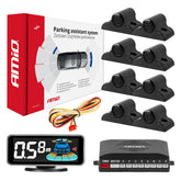 Parkeersysteem met 3D LED-display en acht zwarte 19 mm sensoren