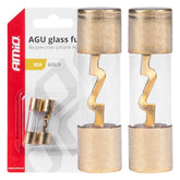 AGU-glaszekeringen 80A in verpakking van 2 stuks.