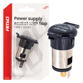 Stroomaansluiting met beschermklep voor 12/24 V