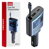 FM-transmitter met Bluetooth, USB-A en USB-C-kabel
