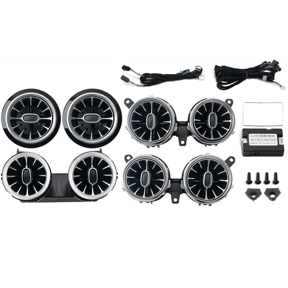 Ambient verlichting voor luchtroosters – Mercedes A/CLA/C/E/GLC 15-25 complete set met luchtroosters en accessoires