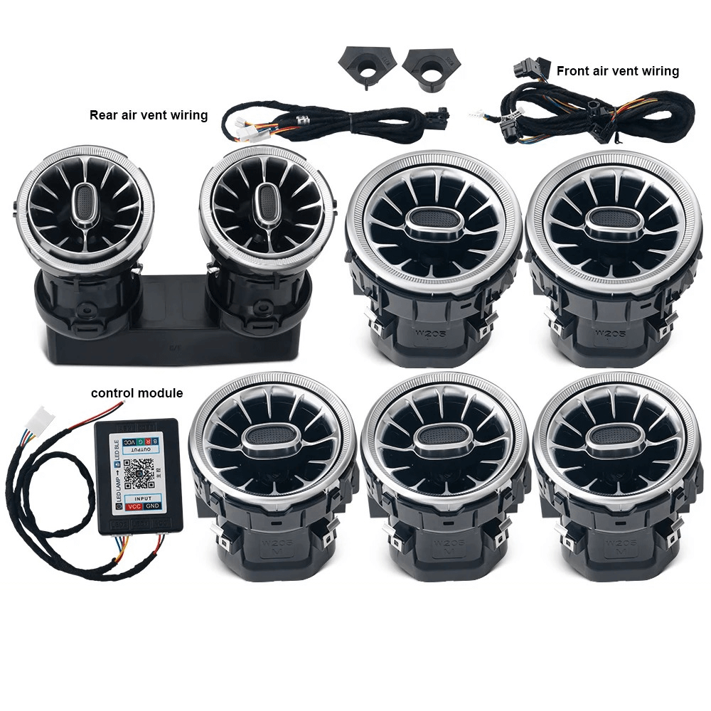 Ambient verlichting voor luchtroosters – Mercedes A/CLA/C/E/GLC 15-25 set met luchtroosters en regeleenheid