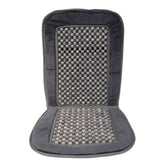 Carpoint stoelkussen met houten kralen Deluxe, grijs