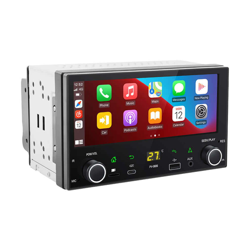 2DIN Touch schermradio 6.86" – Draadloze Apple CarPlay & Android Auto (Universeel) 