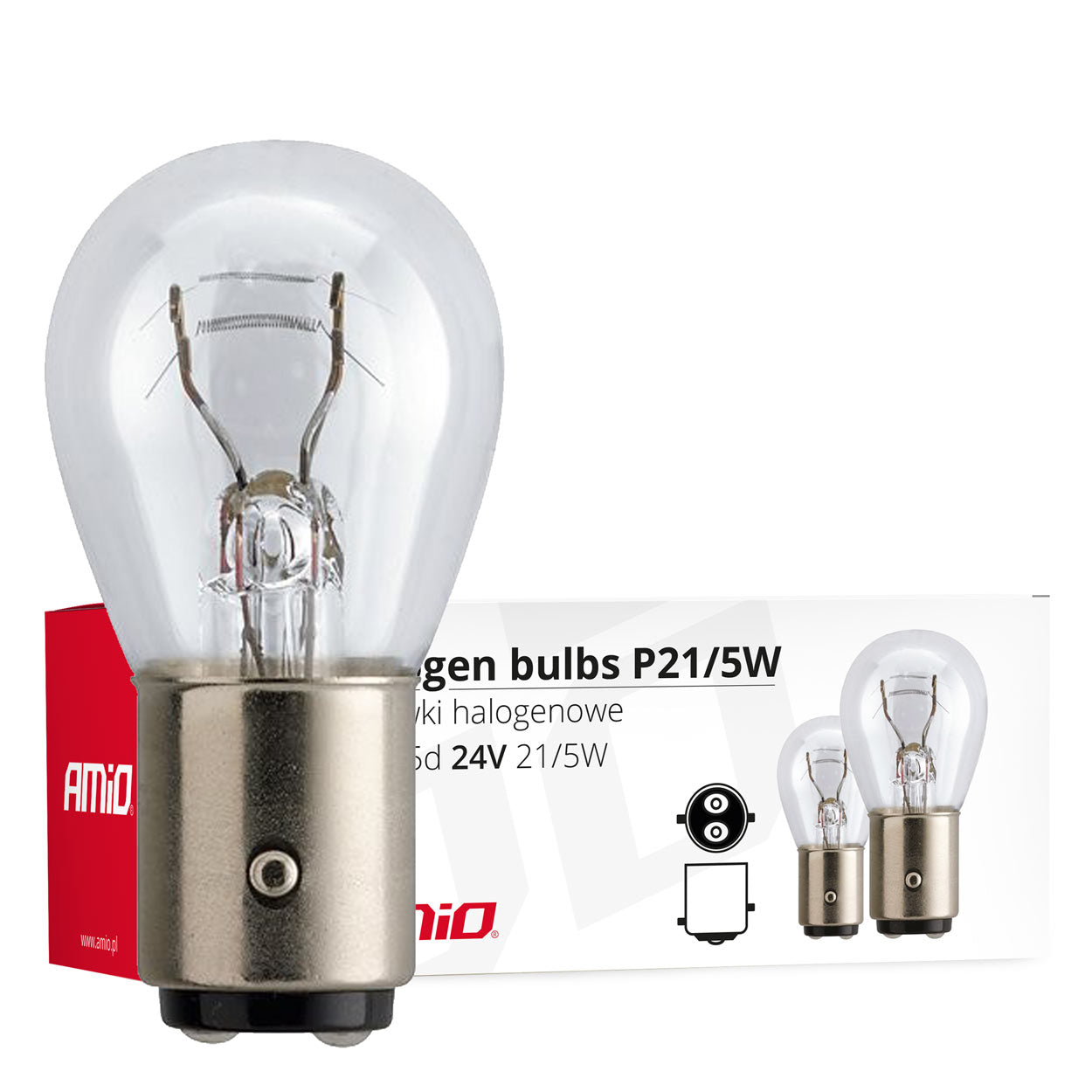 Halogeenlampen P21/5W BAY15D 24V, 10 stuks.