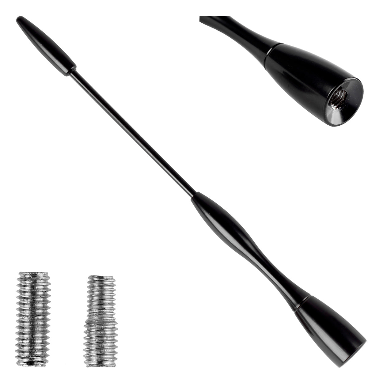 Aluminium autoantenne van 16 cm met 5/6 mm adapter