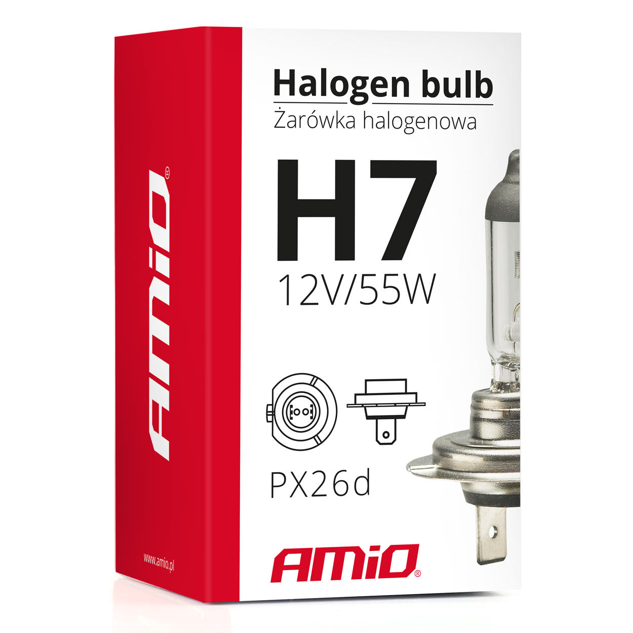 H7 halogeenlamp met PX26d-fitting en UV-filter