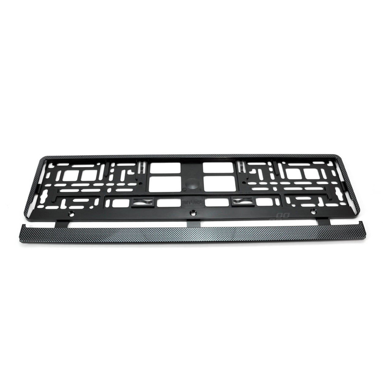 Zwarte kentekenplaathouder met carbonlook rand