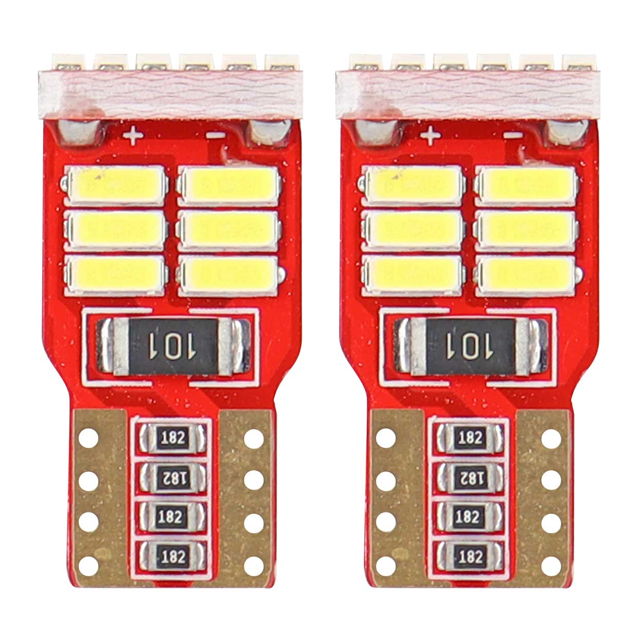 Witte W5W T10 LED-lampen met 18 stuks 4014-diodes