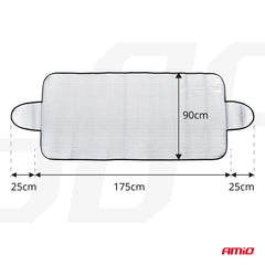 Universele zilverkleurige cover voor de voorruit van de auto