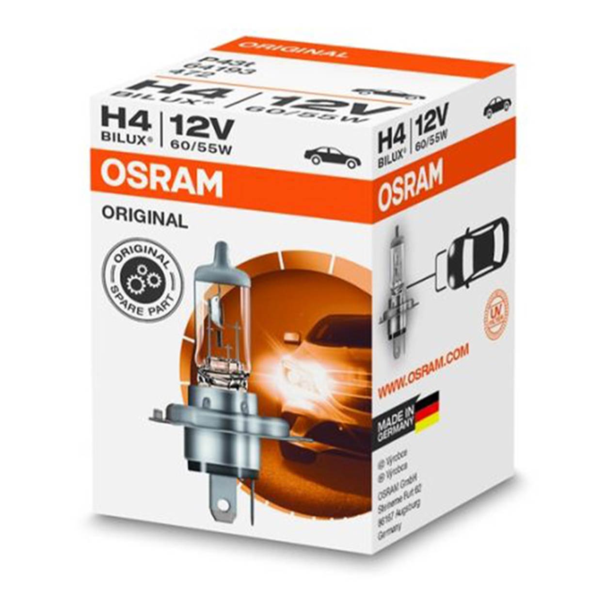 Osram H4 halogeenlamp 12V 60/55W met P43t-fitting