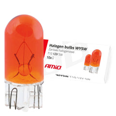 10 amberfarvede WY5W T10 halogenpærer 5 W 12 V