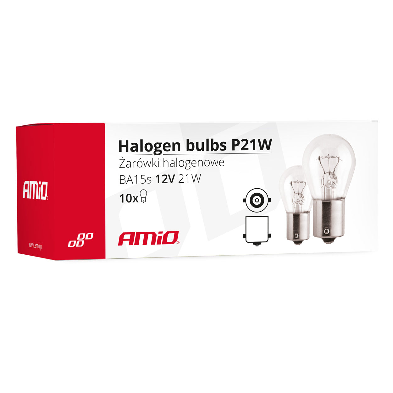 Verpakking met 10 P21W halogeenlampen