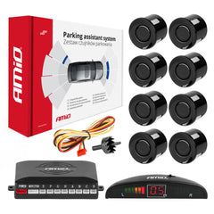 Parkeerhulpsysteem met LED-display en 8 zwarte sensoren