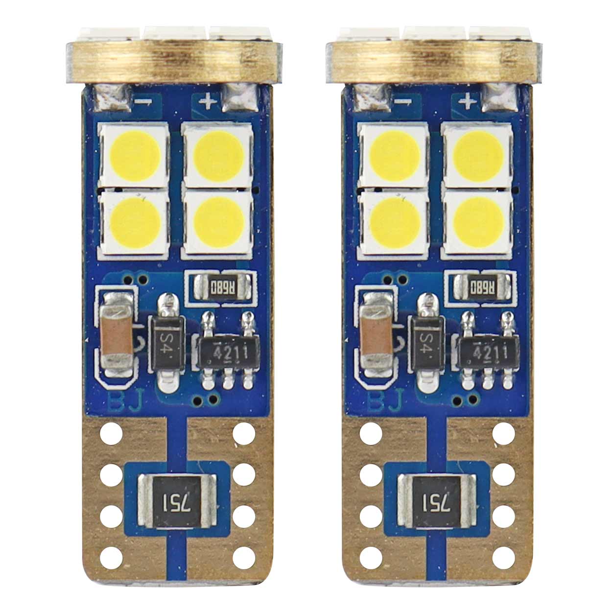 LED-lamp T10e W5W met CANBUS en 12 SMD 2835-diodes