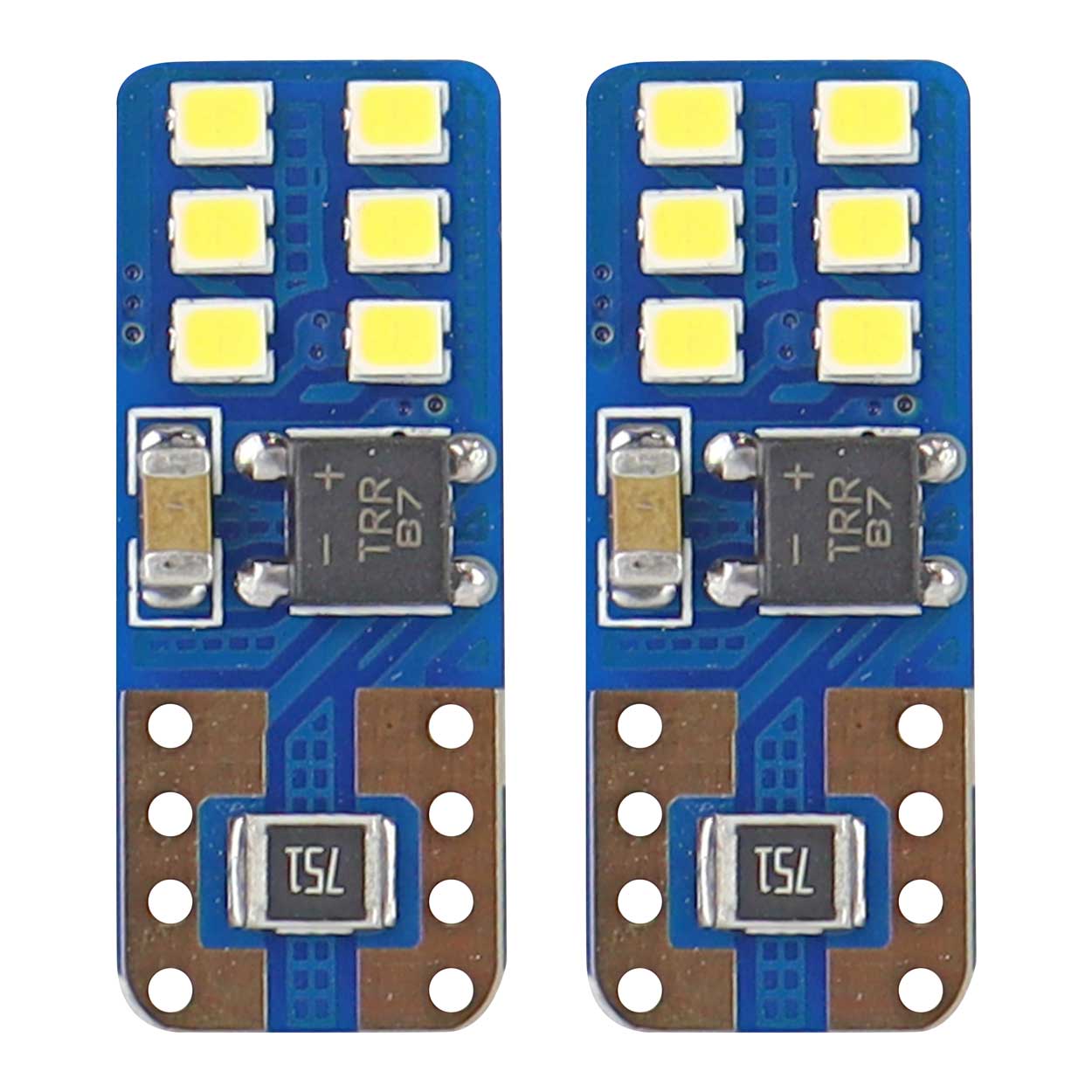 LED-lamp T10e W5W met 12 SMD-diodes