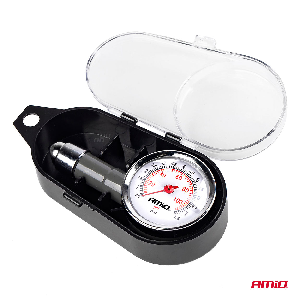 Metalen bandenspanningsmeter met 360 graden draaikop