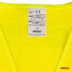 Veiligheidshesje van geel polyester met reflecterende banden