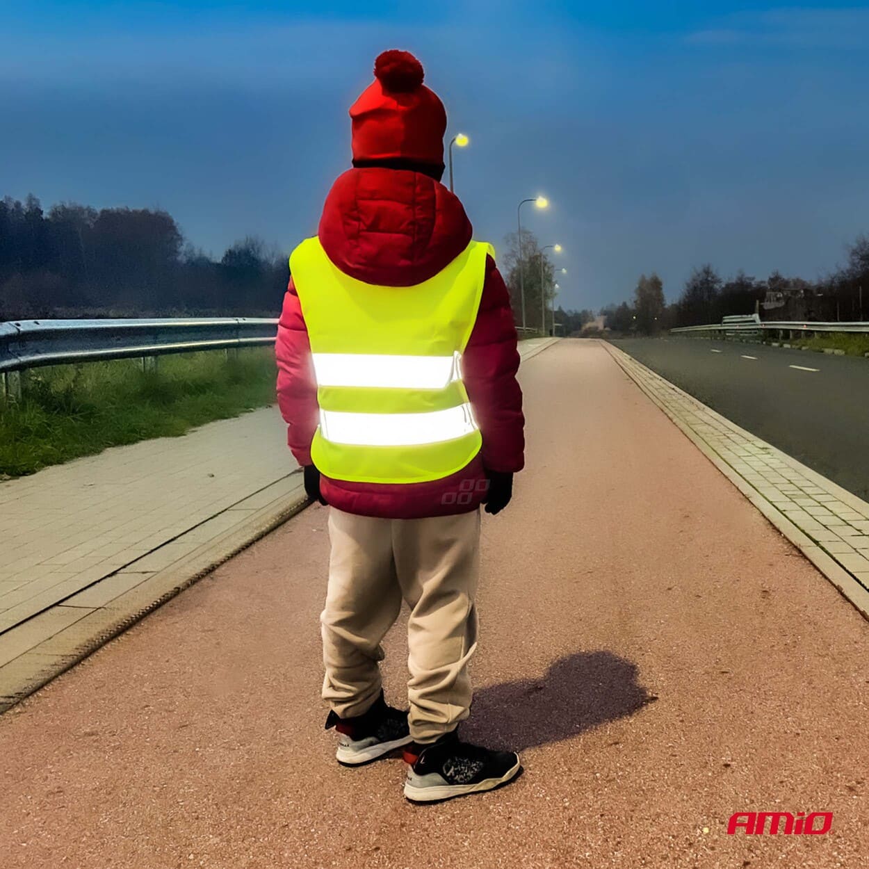 Gele veiligheidsvest voor kinderen, vooraanzicht