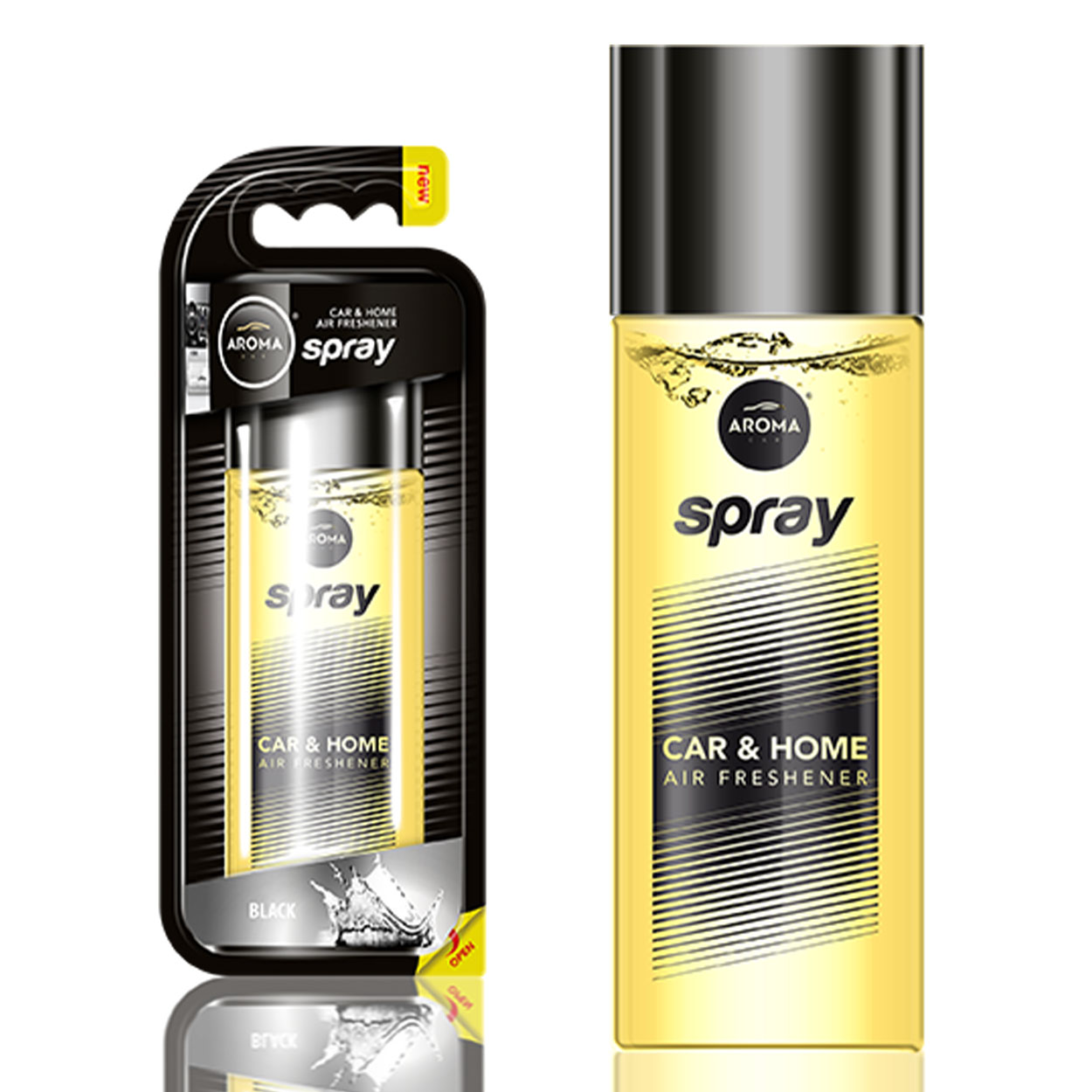 Aroma Spray Black bilduft i glasflaske med forstøver