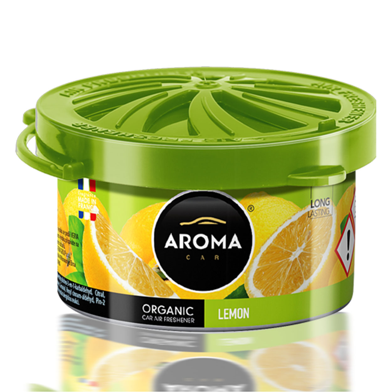 AROMA ORGANIC Lemon auto-luchtverfrisser in een discreet blikje