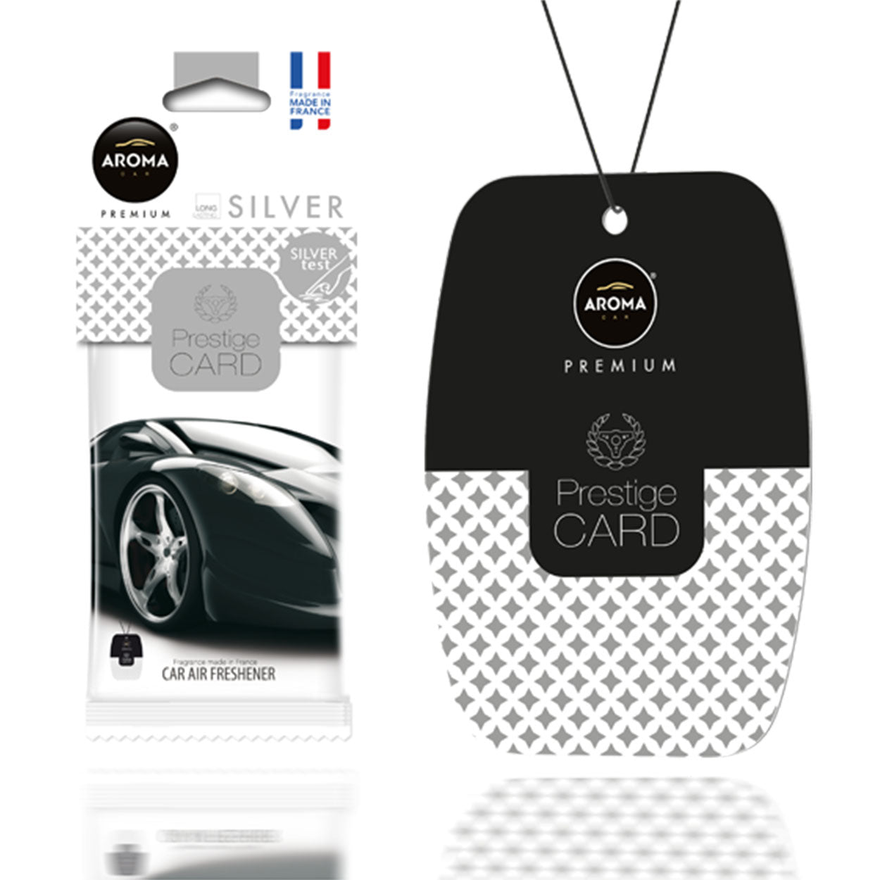 Aroma Prestige Card Silver hangende luchtverfrisser voor in de auto