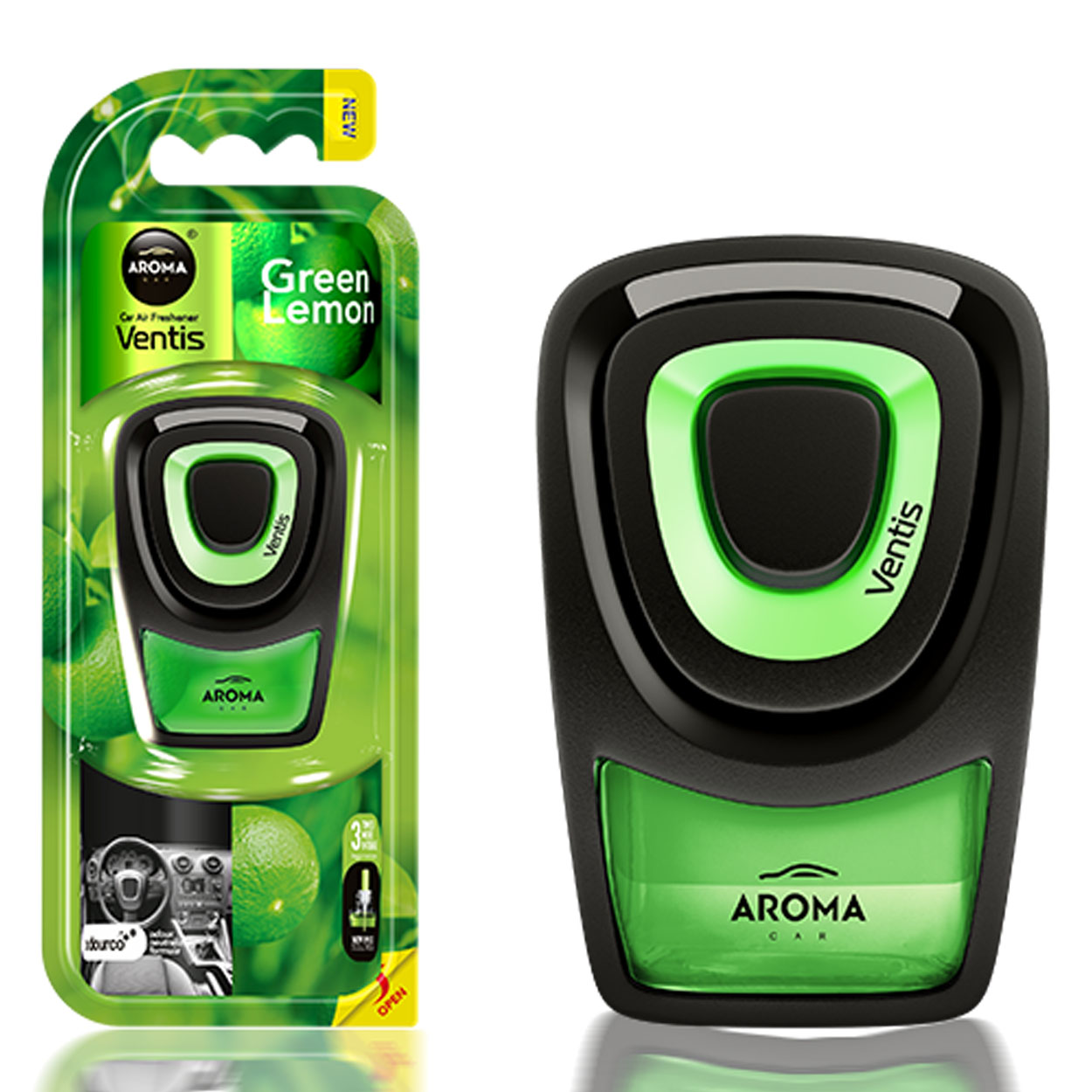 Aroma Car Ventis Lemon Green luchtverfrisser voor het ventilatierooster van de auto