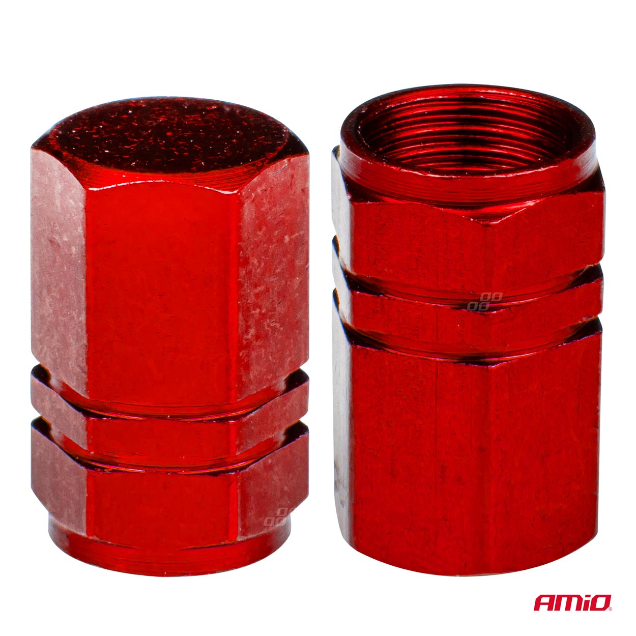 Rood aluminium ventieldopje voor bandventiel.