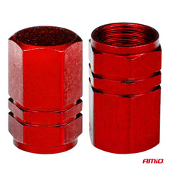 Rood aluminium ventieldopje voor bandventiel.