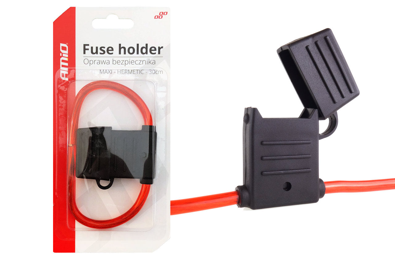 MAXI zekeringhouder met rode kabel en klikdeksel
