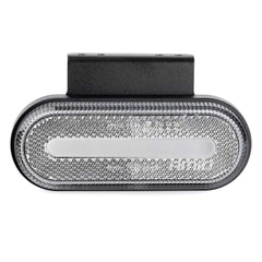 Oval hvid LED-markeringslygte set forfra