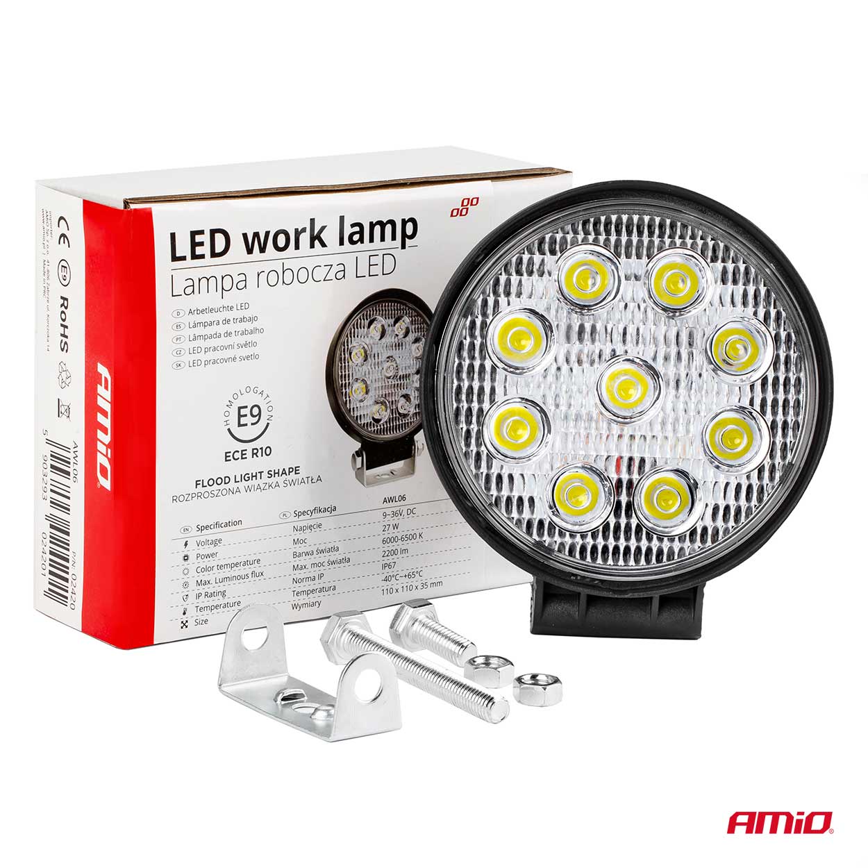 Arbejdslampe AWL06 set fra siden