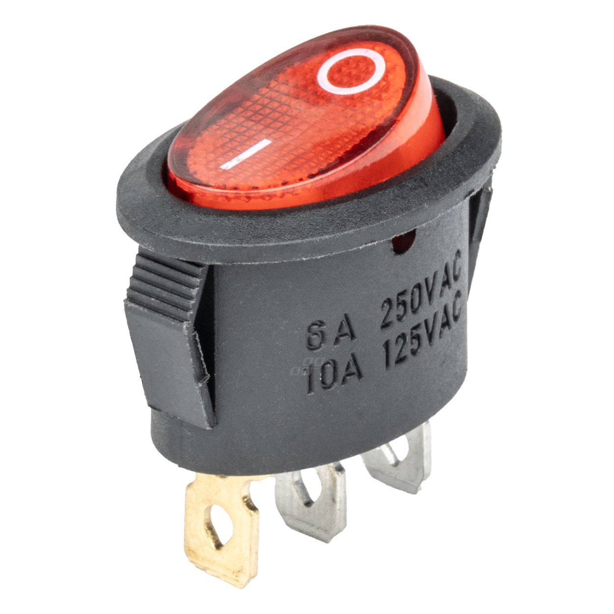 Elliptisk afbryder 12V/230V med rødt lys