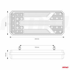 Rechter dynamisch LED-achterlicht met IP67