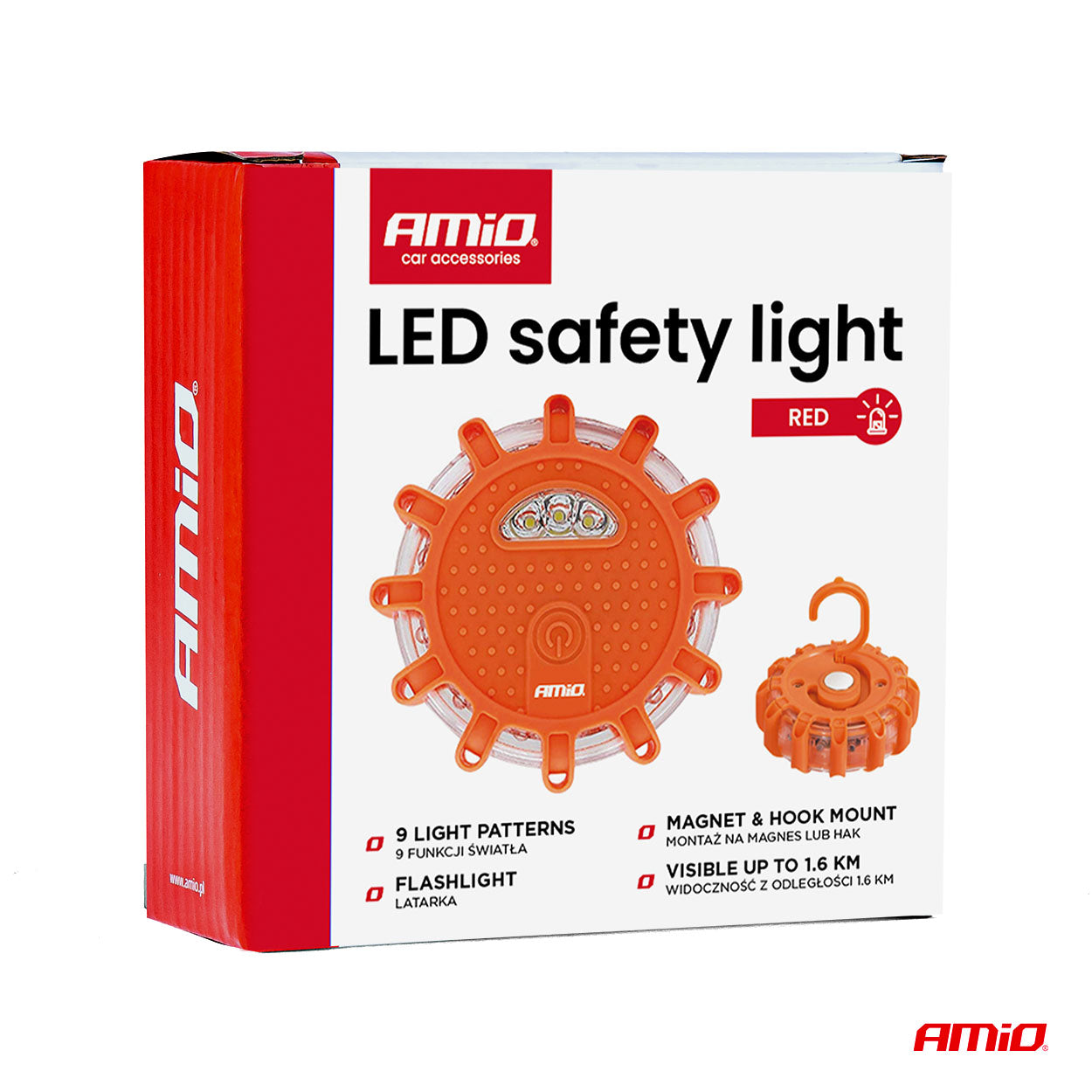 LED-waarschuwingslamp met 12 rode leds