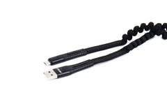 Spiraalkabel met USB- en micro-USB-aansluiting