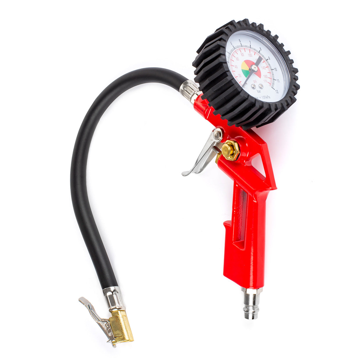 Bandenspanningsmeter met luchtpistool en manometer tot 12 bar