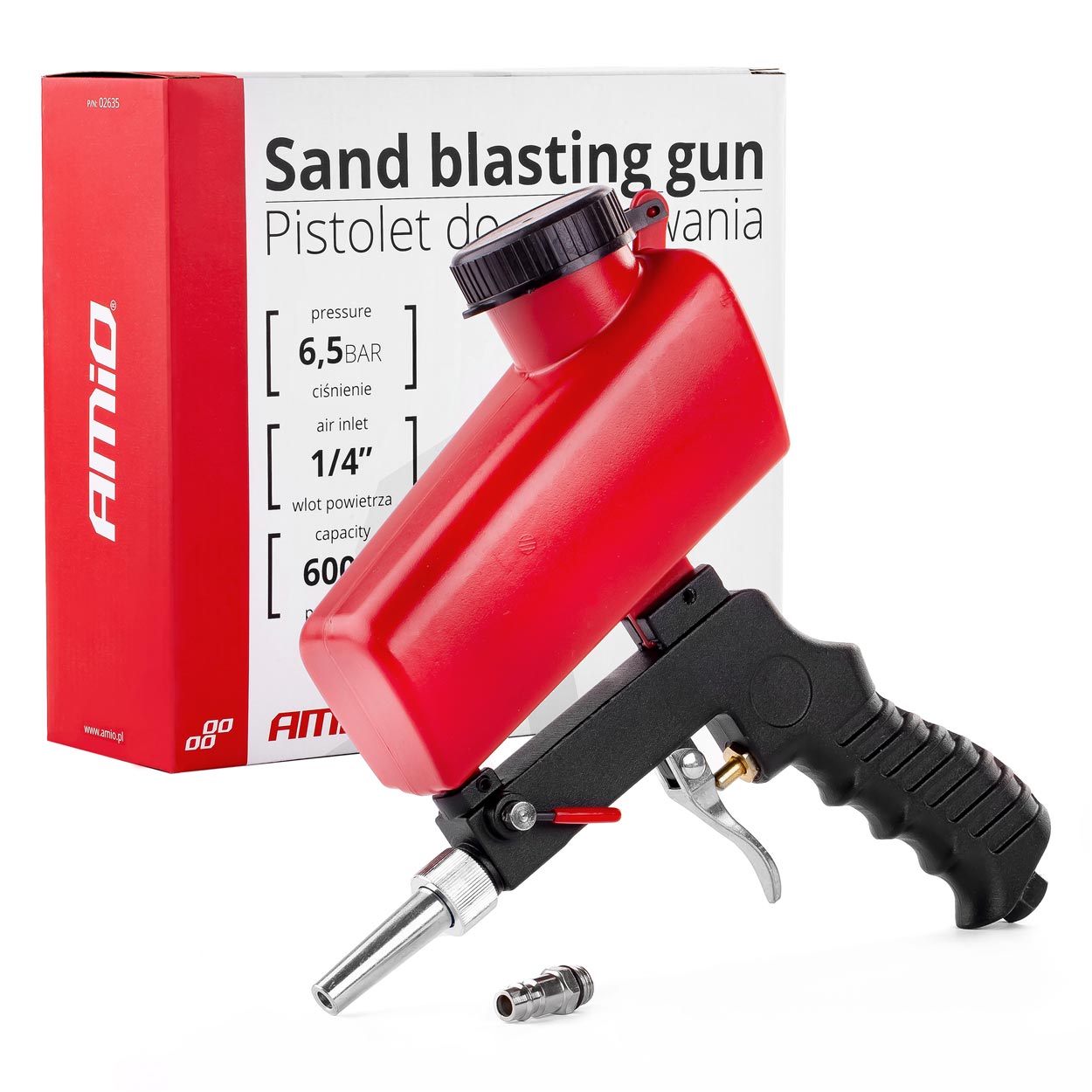 Zandstraalpistool met bovenreservoir