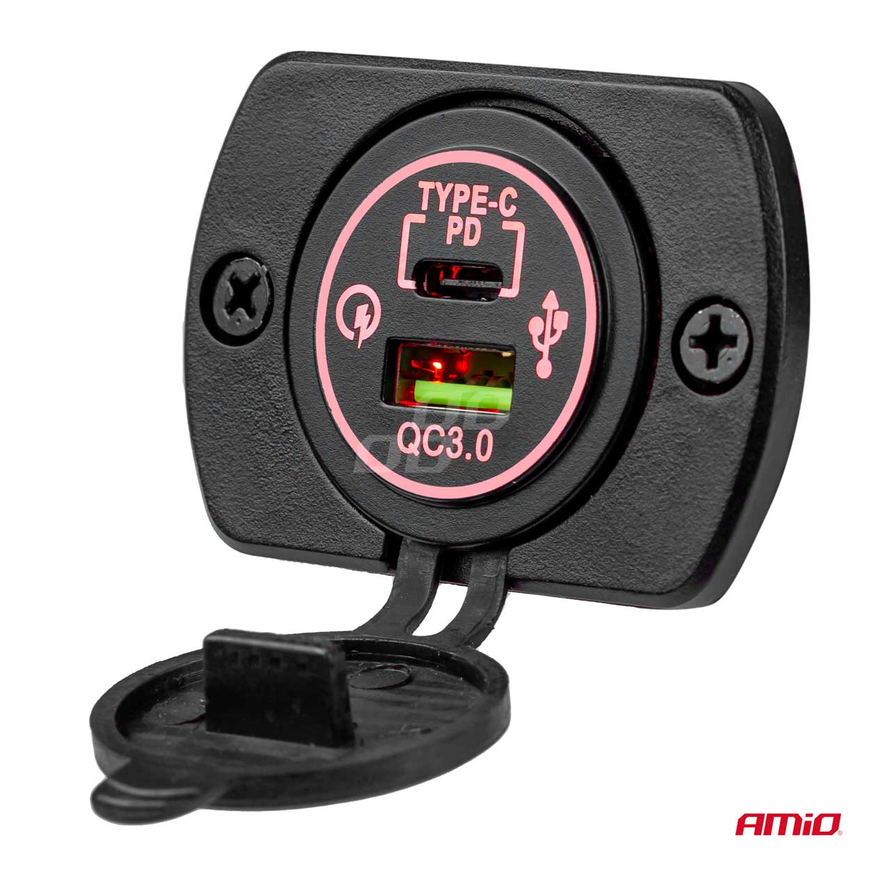 Detalje af USB-oplader med to porte