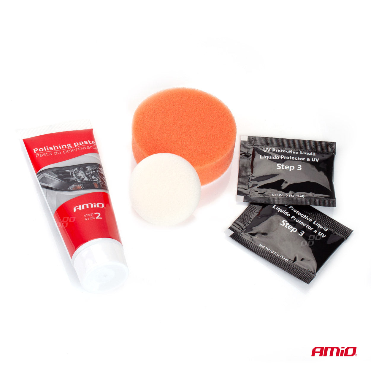 Schuurpapier en polijstpasta voor koplampen