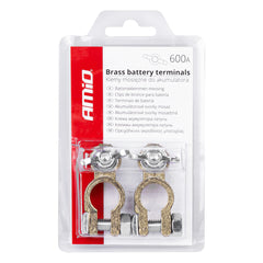 Batteripolklemmer i messing til 12 V