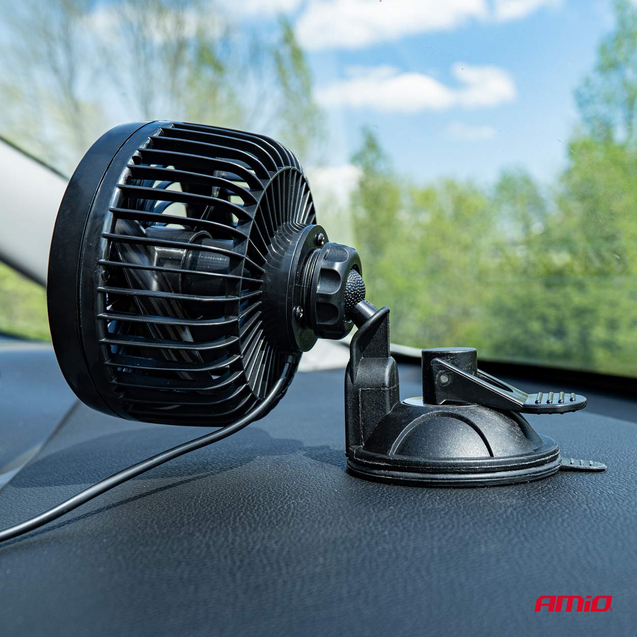 6 inch autoventilator van zwart kunststof met zuignap