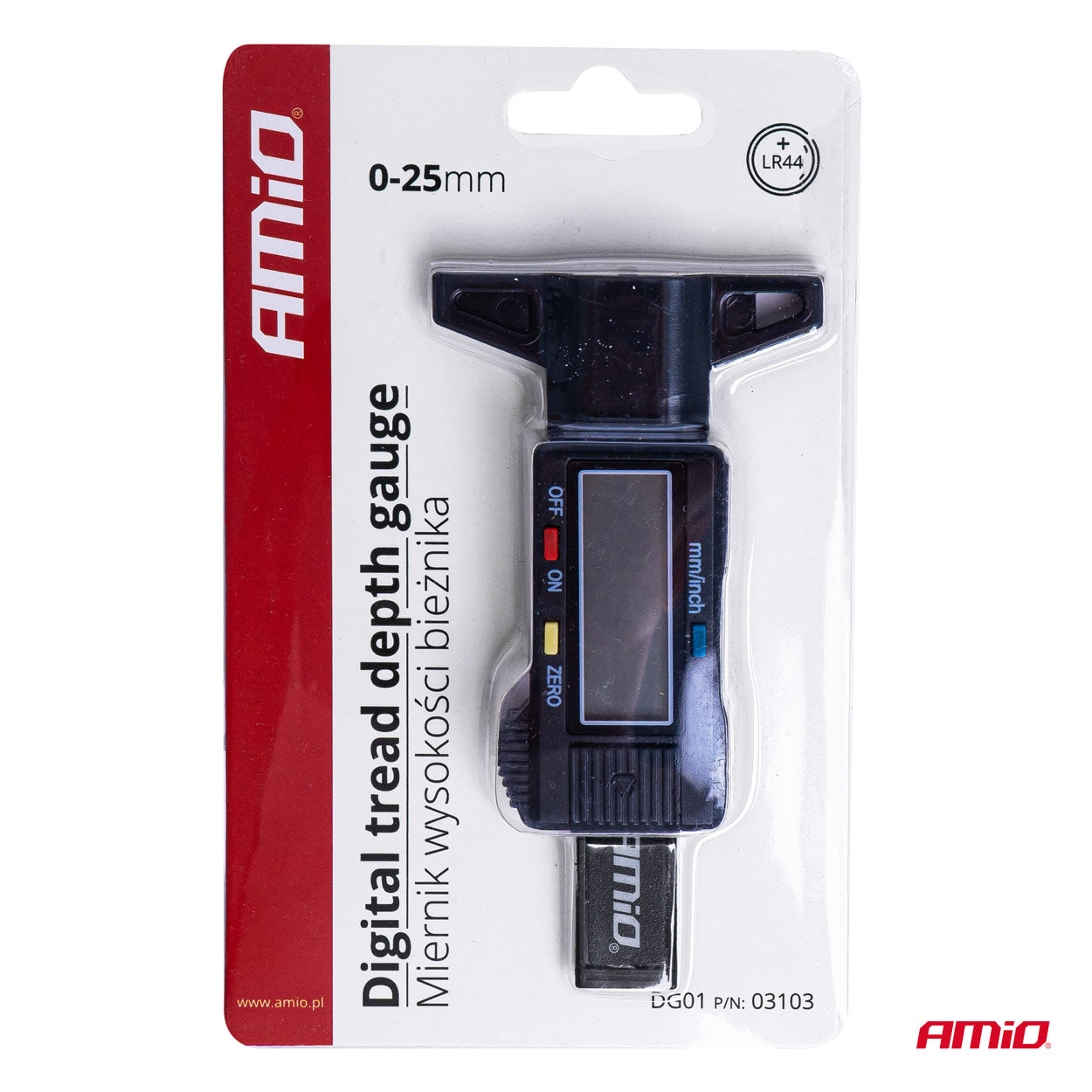 Zwarte digitale profieldieptemeter voor banden