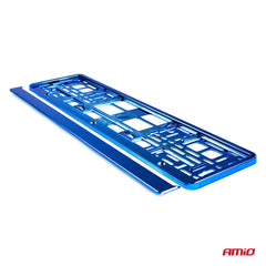 Blauwe metallic kentekenplaathouder voor enkelrijige kentekenplaat
