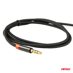 Nylonflettet AUX-kabel i sort
